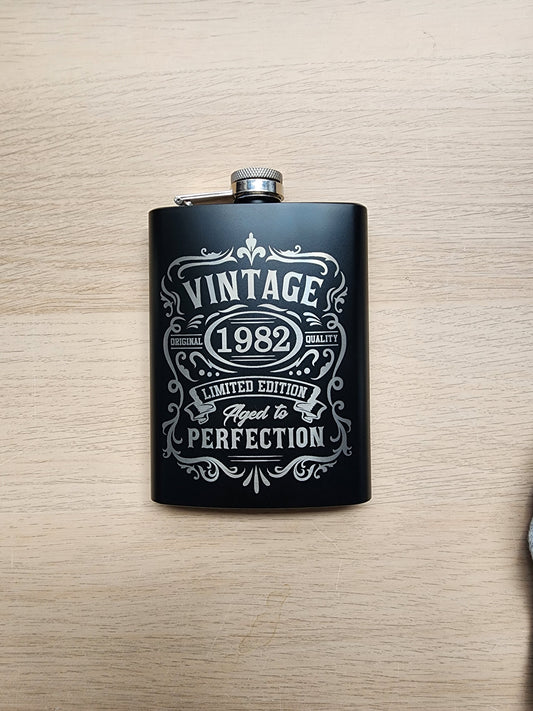 Engraved flask